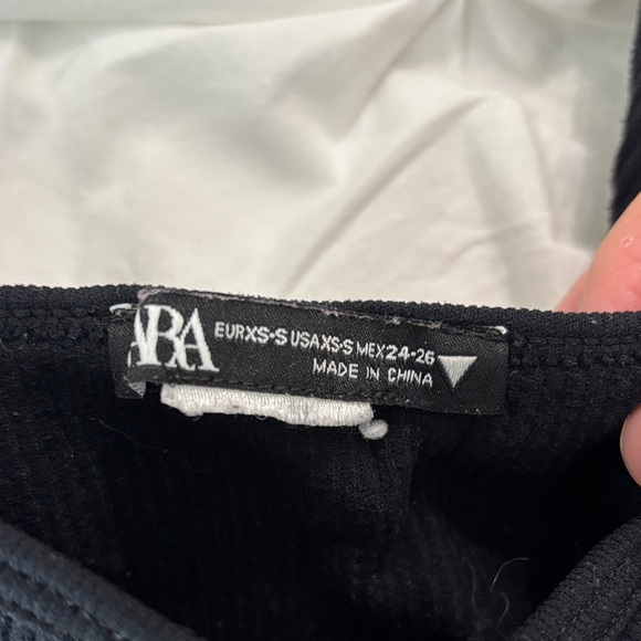 Zara Black Ribbed Women's Top - Picture 2 of 2